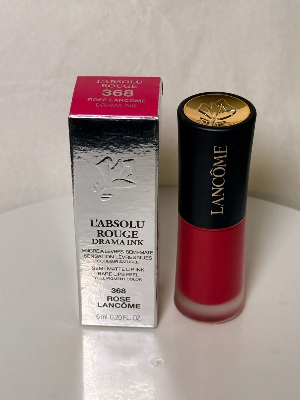 Lancôme L’Absolu rouge drama semi matte lip ink drama lip link 368 rose lancome